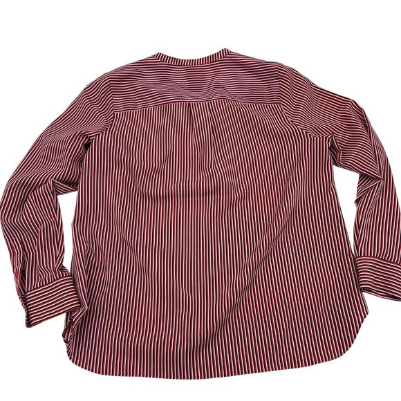 Striped Red & Blue Long Sleeve Tunic Blouse By Cabi Size L - Picture 7 of 7